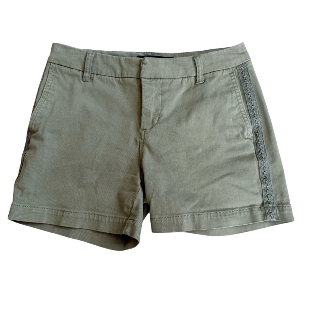 Liverpool Crochet Side Olive Shorts